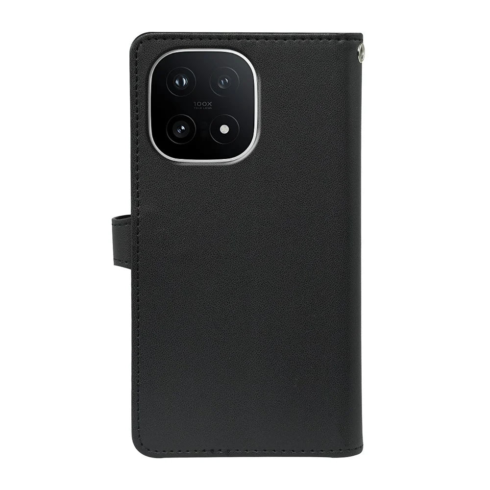 For vivo iQOO 15 5G Case with 9 Card Slots PU Leather Stand Phone Cover - Black - 6