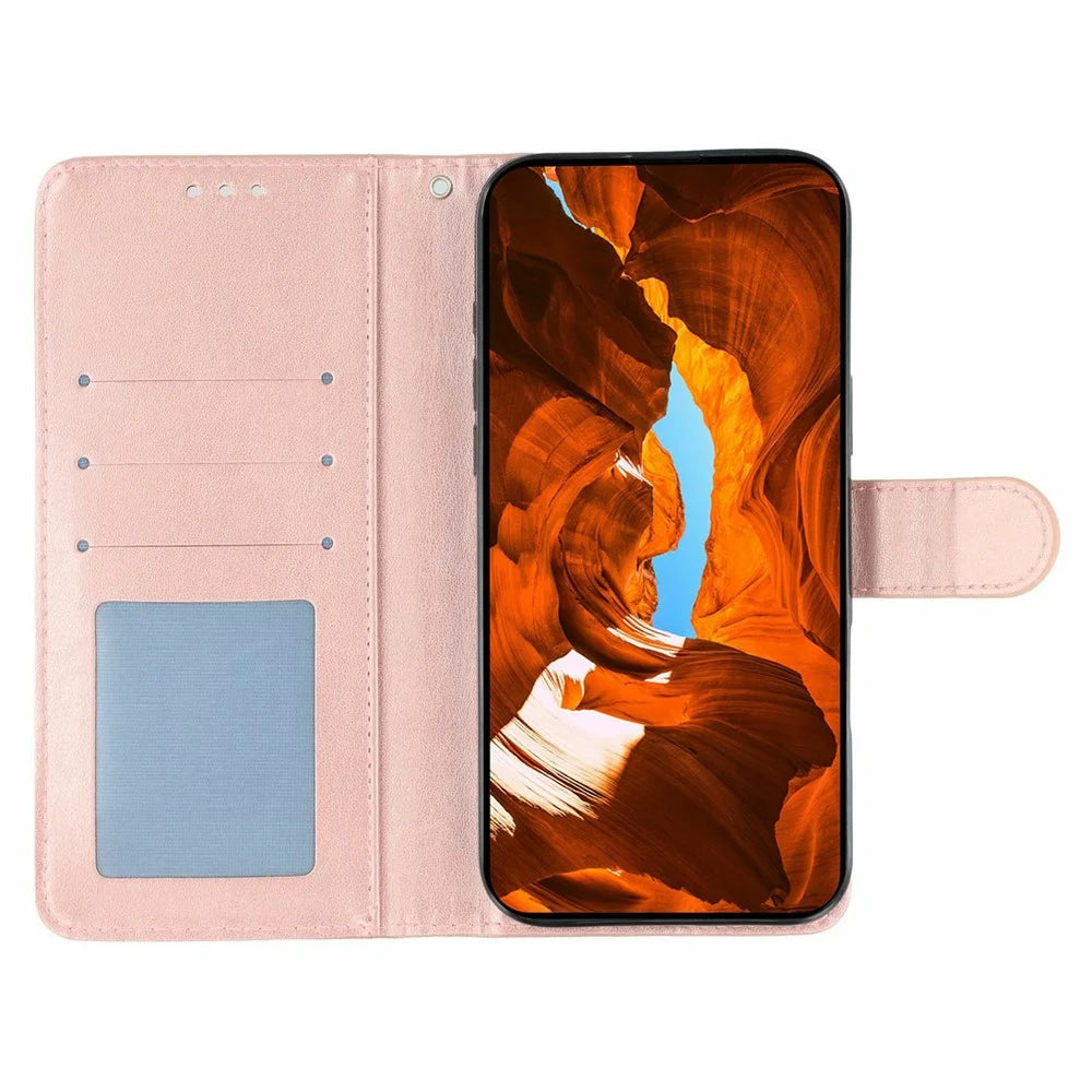 For vivo iQOO 15 5G Case Wallet Stand Imprinted Rose Butterfly PU Leather Phone Cover - Rose Gold - 2