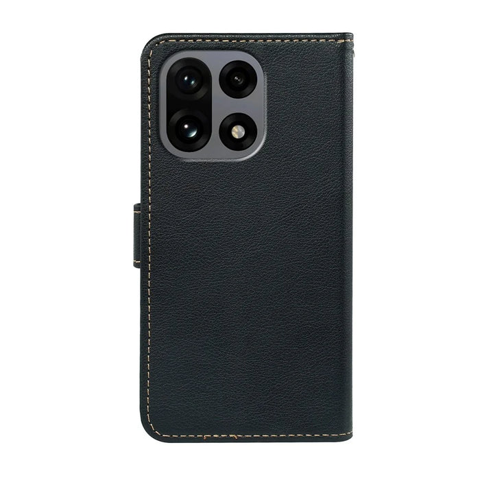 For OnePlus 15 5G Case RFID Blocking Wallet Litchi Texture Leather Phone Cover Magnetic Clasp - Black - 7