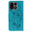For OnePlus 15 5G Case Wallet Stand Imprinted Rose Butterfly PU Leather Phone Cover - Blue - 5