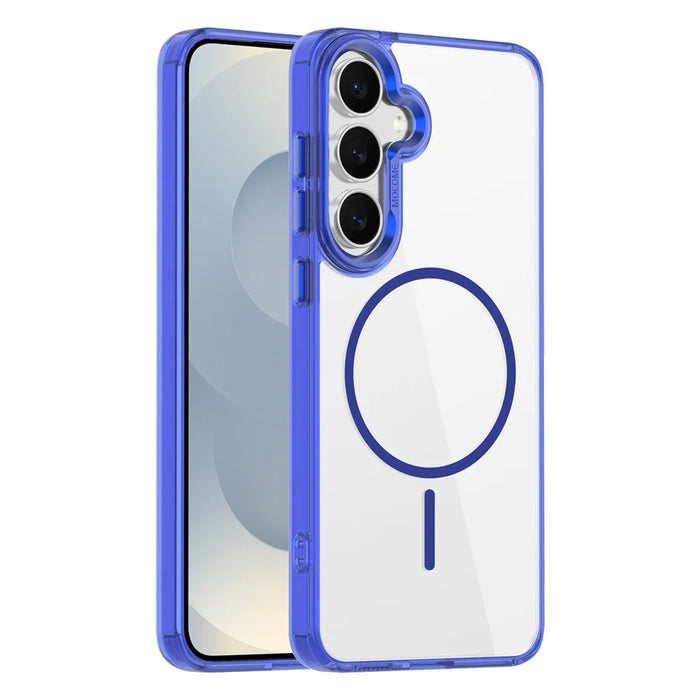 For Samsung Galaxy S25 FE Magnetic Casee TPU PC Clear Phone Cover - Sapphire - 1