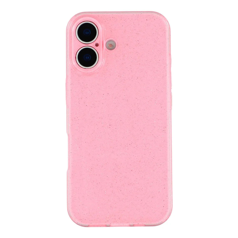 For iPhone 17 Case Glitter Shockproof TPU Phone Back Cover - Pink - 3