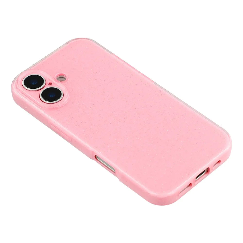 For iPhone 17 Case Glitter Shockproof TPU Phone Back Cover - Pink - 5
