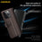 AMORUS For iPhone 13 Pro Stand Cases Calf Texture Genuine Split Leather Wallet Phone Cover - Brown - 6