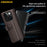 AMORUS For iPhone 14 Stand Cases Calf Texture Genuine Split Leather Wallet Phone Cover - Brown - 6
