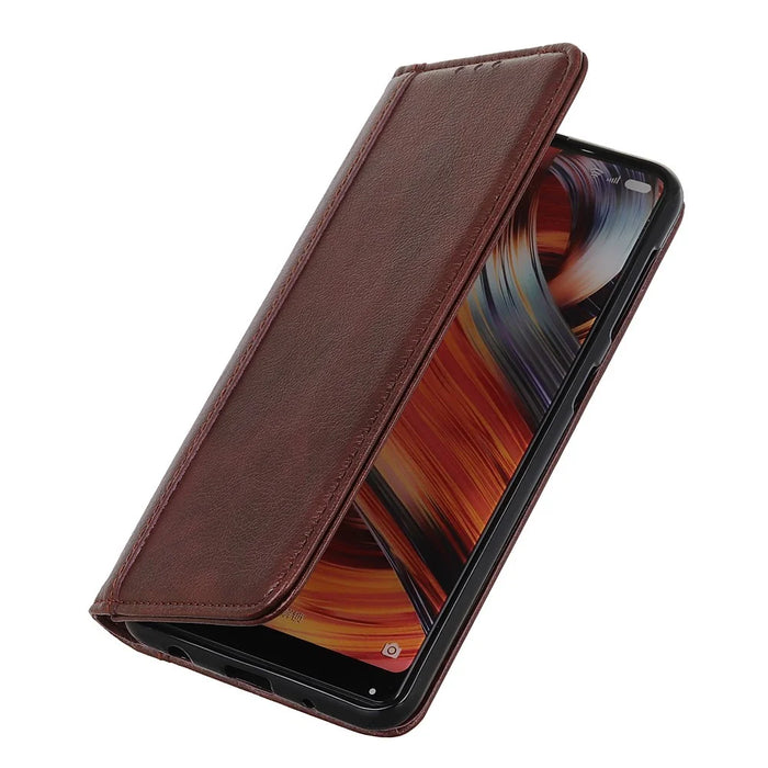 For OnePlus 15 5G Stand Case Split Leather Litchi Texture Wallet Phone Cover - Brown - 4