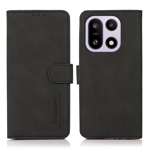 KHAZNEH For OnePlus 15 5G Case Anti Scratch PU Leather Wallet Stand Phone Cover - Black - 1