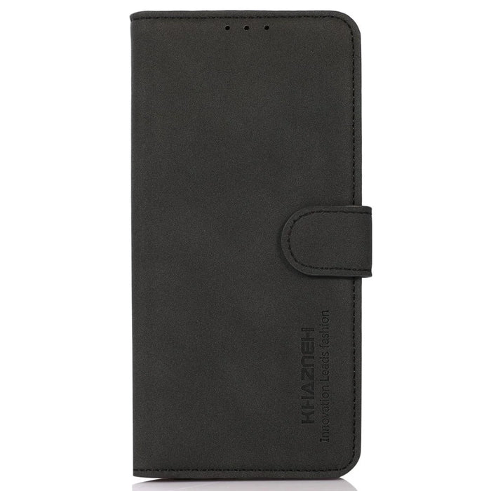 KHAZNEH For OnePlus 15 5G Case Anti Scratch PU Leather Wallet Stand Phone Cover - Black - 6