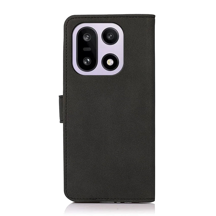 KHAZNEH For OnePlus 15 5G Case Anti Scratch PU Leather Wallet Stand Phone Cover - Black - 7