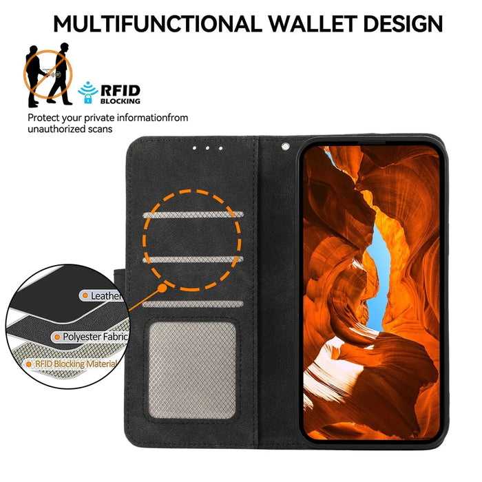 ABEEL For OnePlus 15 5G Case Color Splicing Leather Flip Phone Cover RFID Blocking - Black - 4