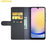 AMORUS For Samsung Galaxy S25 FE Stand Cases Calf Texture Genuine Split Leather Wallet Phone Cover - Black - 2