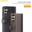 AMORUS For Samsung Galaxy A16 5G / 4G Stand Cases Calf Texture Genuine Split Leather Wallet Phone Cover - Brown - 7