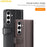 AMORUS For Samsung Galaxy S24 FE Stand Cases Calf Texture Genuine Split Leather Wallet Phone Cover - Black - 6