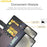 AMORUS For Samsung Galaxy S24 FE Stand Cases Calf Texture Genuine Split Leather Wallet Phone Cover - Black - 7