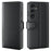 AMORUS For Samsung Galaxy A26 5G Stand Cases Calf Texture Genuine Split Leather Wallet Phone Cover - Black - 1