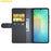 AMORUS For Samsung Galaxy A06 4G / 5G Stand Cases Calf Texture Genuine Split Leather Wallet Phone Cover - Black - 2