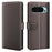 AMORUS For Google Pixel 9 / 9 Pro Stand Cases Calf Texture Genuine Split Leather Wallet Phone Cover - Brown - 1
