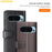 AMORUS For Google Pixel 9 / 9 Pro Stand Cases Calf Texture Genuine Split Leather Wallet Phone Cover - Brown - 5