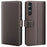 AMORUS For Sony Xperia 1 VI Stand Cases Calf Texture Genuine Split Leather Wallet Phone Cover - Brown - 1