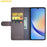 AMORUS For Samsung Galaxy A34 5G Stand Cases Calf Texture Genuine Split Leather Wallet Phone Cover - Brown - 2