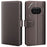 AMORUS For Nothing Phone (2a) Plus / (2a) Stand Cases Calf Texture Genuine Split Leather Wallet Phone Cover - Brown - 1