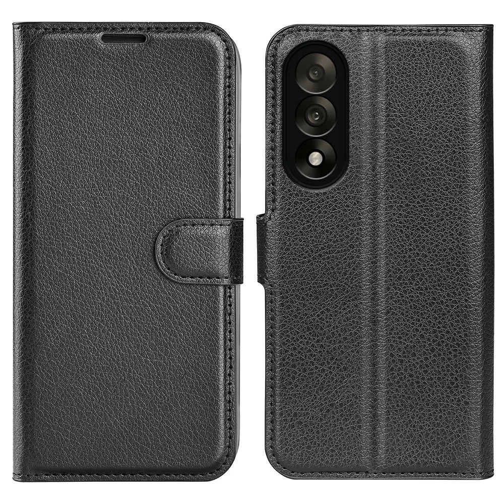 AMORUS For OnePlus Nord 5 5G  /  Ace 5 Ultra 5G Wallet Case Litchi Texture Shockproof Leather Flip Stand Phone Cover - Black - 1