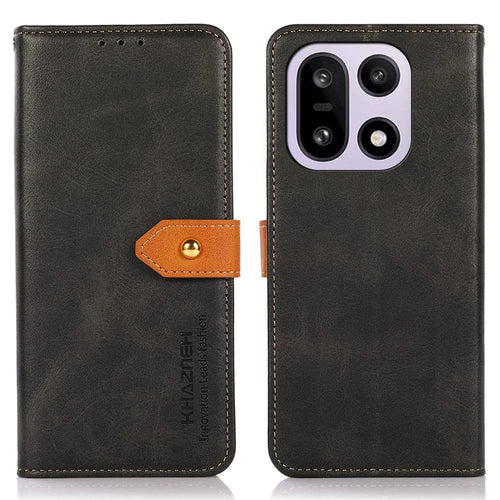 KHAZNEH For OnePlus 15 5G Wallet Phone Case Stand Leather Flip Cover - Black - 1