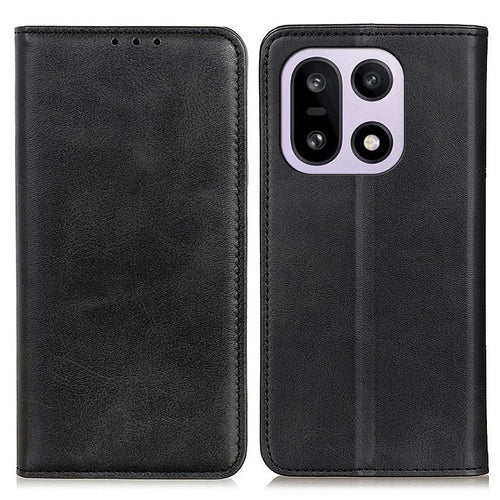 For OnePlus 15 5G Case Split Leather Flip Wallet Phone Cover - Black - 1