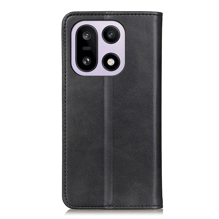 For OnePlus 15 5G Case Split Leather Flip Wallet Phone Cover - Black - 7
