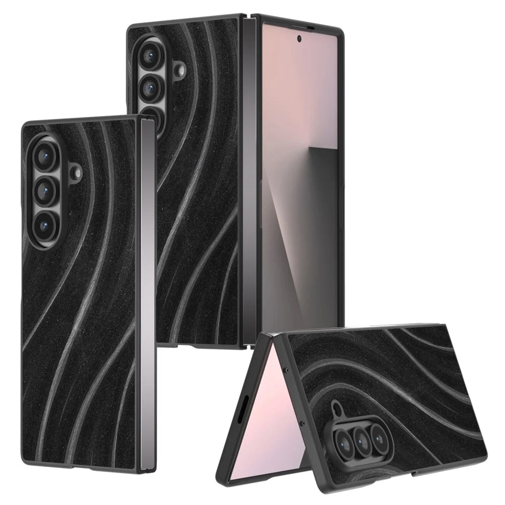 For Samsung Galaxy Z Fold7 5G Case Milky Way Pattern PU + PC Shockproof Phone Cover - Black - 1