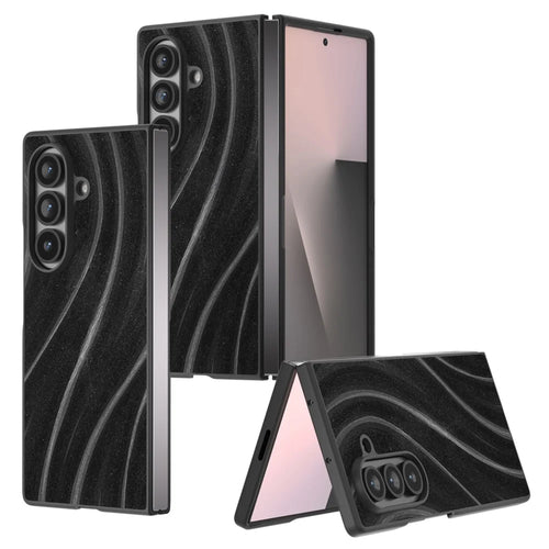 For Samsung Galaxy Z Fold7 5G Case Milky Way Pattern PU + PC Shockproof Phone Cover - Black - 1
