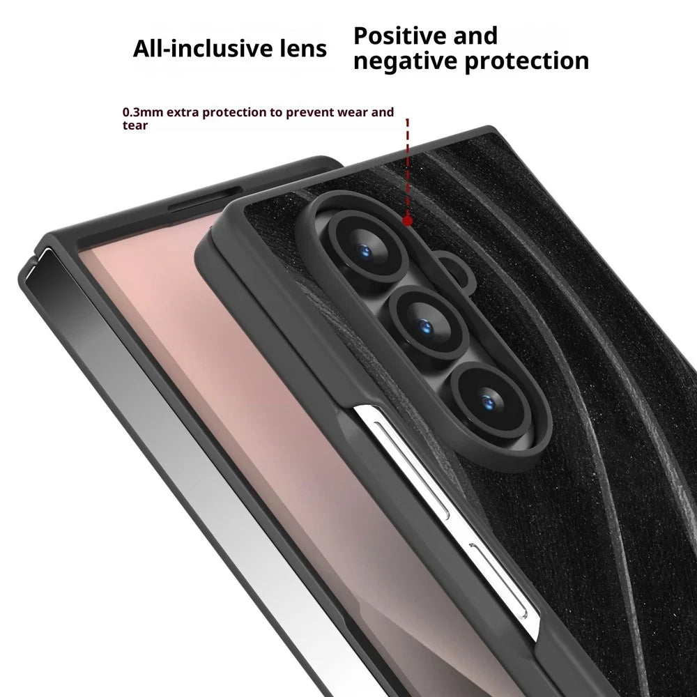 For Samsung Galaxy Z Fold7 5G Case Milky Way Pattern PU + PC Shockproof Phone Cover - Black - 4