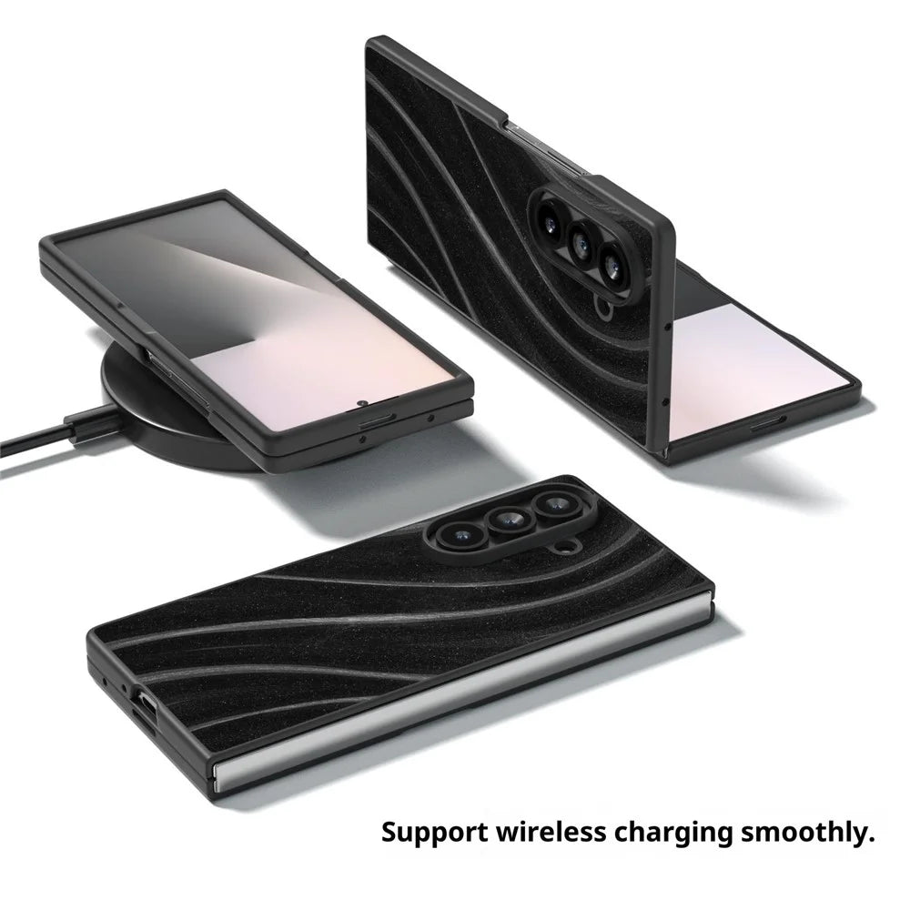 For Samsung Galaxy Z Fold7 5G Case Milky Way Pattern PU + PC Shockproof Phone Cover - Black - 5