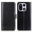 For OnePlus 15 5G Case Crazy Horse Texture PU Leather Phone Stand Cover - Black - 1