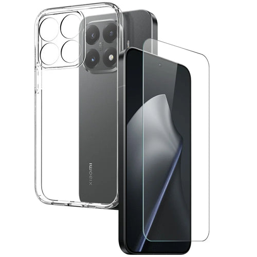 NORTHJO For Xiaomi 15T Pro Case Soft TPU Clear Phone Cover with Tempered Glass Screen Protector - 1