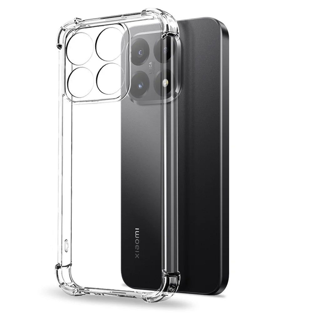 NORTHJO For Xiaomi 15T Case Four Corner Shockproof TPU Clear Phone Cover with Tempered Glass Film - 2