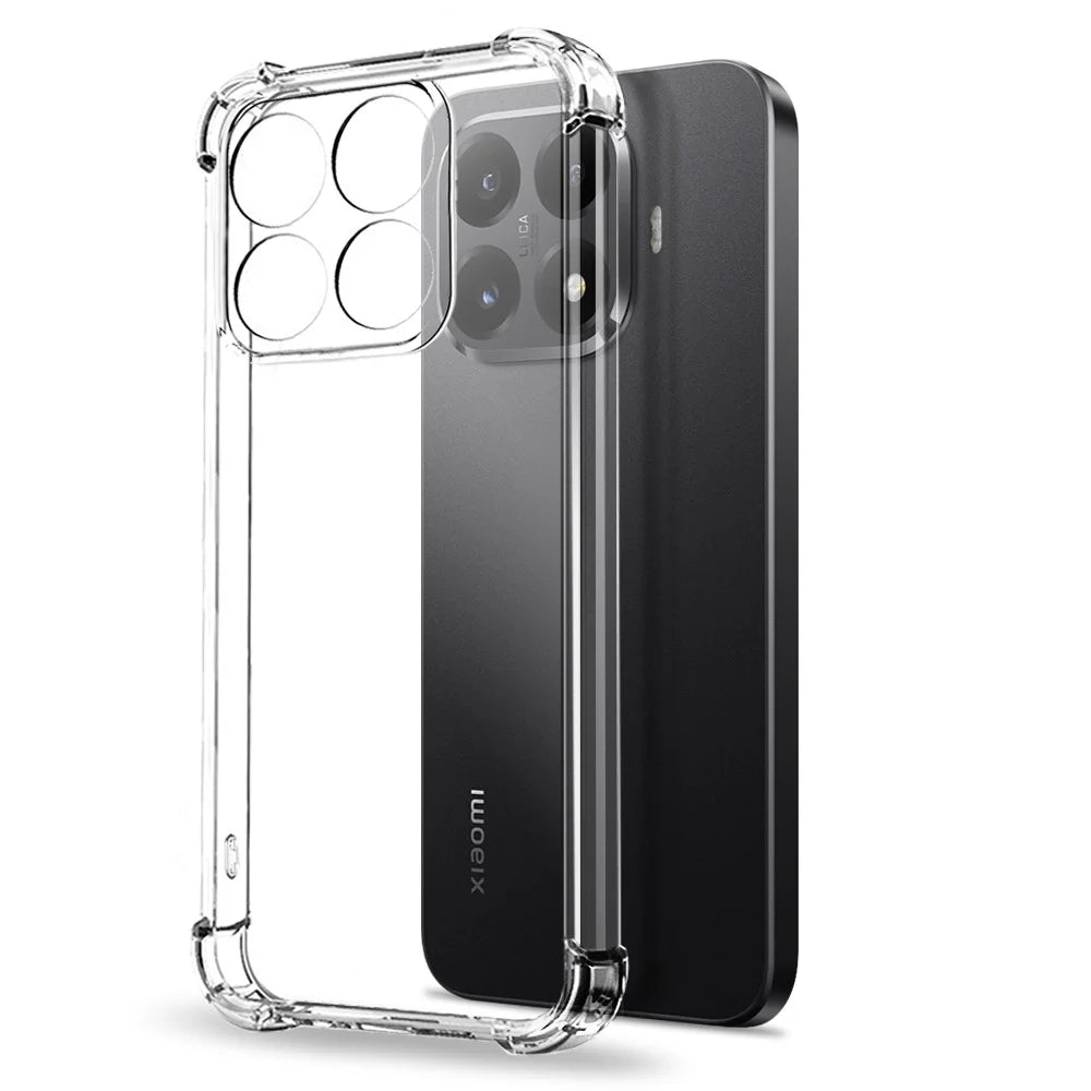 NORTHJO For Xiaomi 15T Pro Case Four Corner Shockproof TPU Clear Phone Cover with Tempered Glass Film - 2