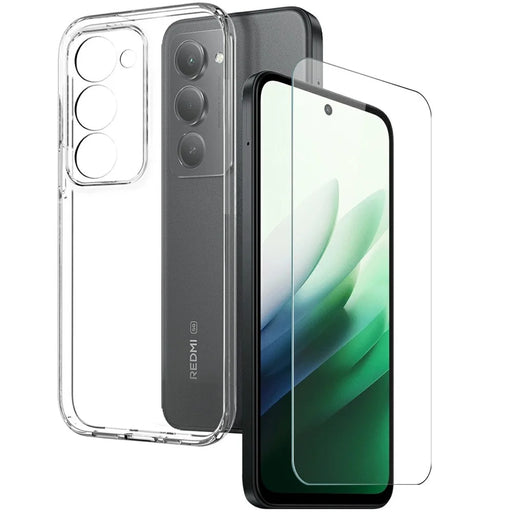 NORTHJO For Xiaomi Redmi 15 4G (EU) (171mm) / 15 5G (EU) (171mm) Case Soft TPU Clear Phone Cover with Tempered Glass Screen Protector - 1