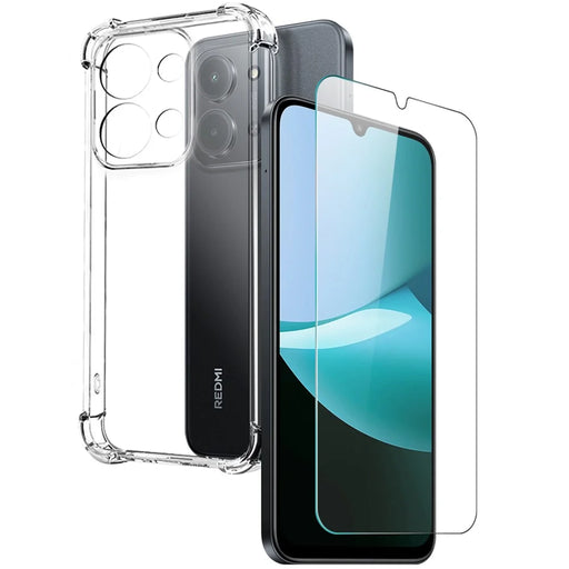 NORTHJO Phone Case For Xiaomi Redmi 15C 4G (EU) (173mm) / 15C 5G (EU) (173mm) / Poco C85 4G (173mm) , Four Corner Shockproof TPU Clear Cover with Tempered Glass Film - 1