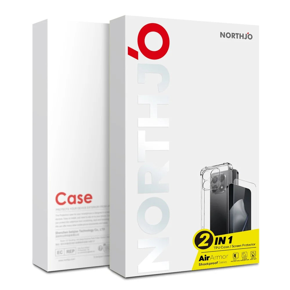 NORTHJO For Xiaomi Redmi 15 5G (Global) (169mm) Case Four Corner Shockproof TPU Clear Phone Cover with Tempered Glass - 4