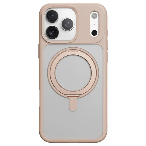 ROCK For iPhone 17 Pro Max Case with Magnetic Rotating Kickstand Skin-Feel PC + TPU Phone Cover - Gold - 1