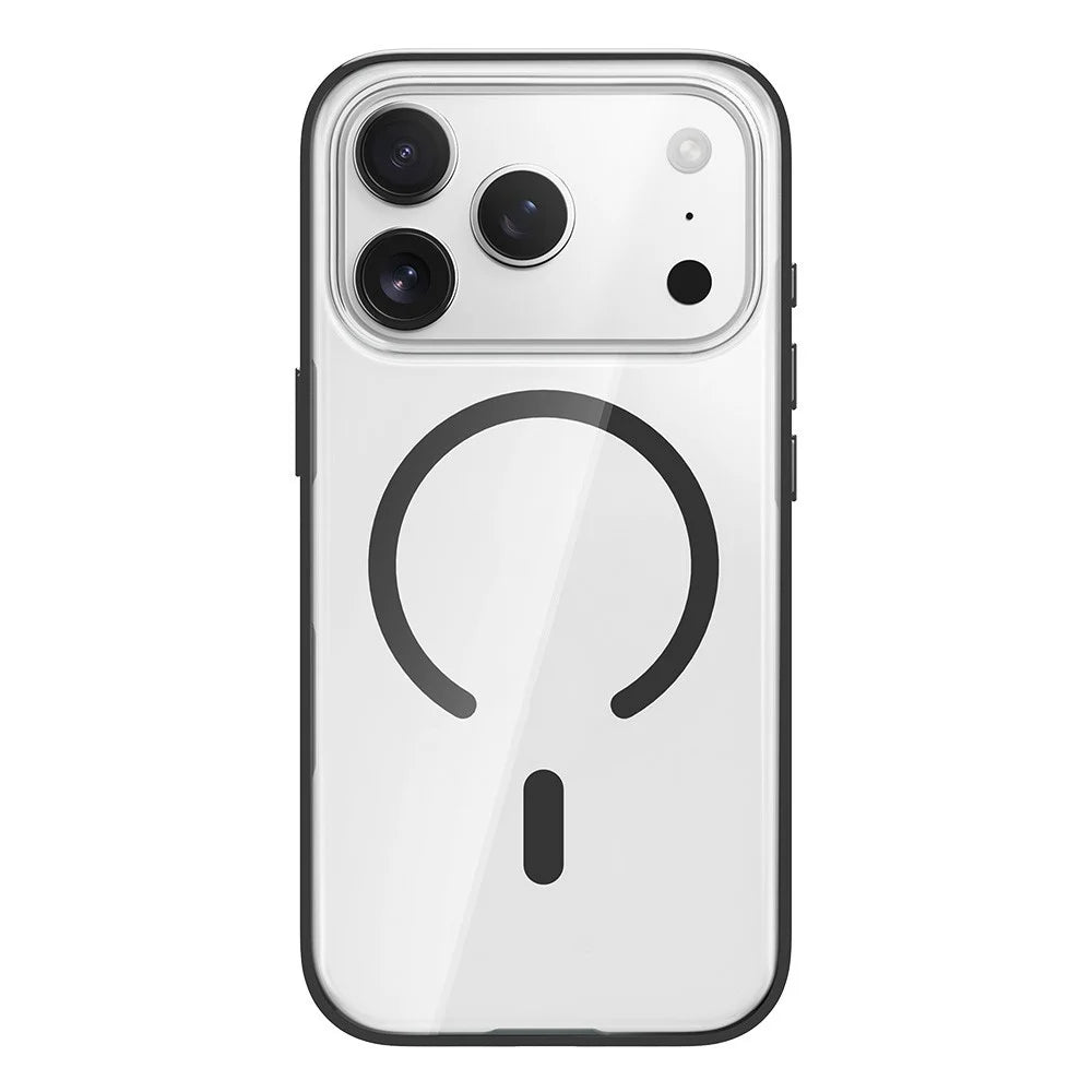 ROCK For iPhone 17 Pro Max Case Compatible with MagSafe PC + TPU Anti-Yellowing Clear Phone Cover - Black - 1