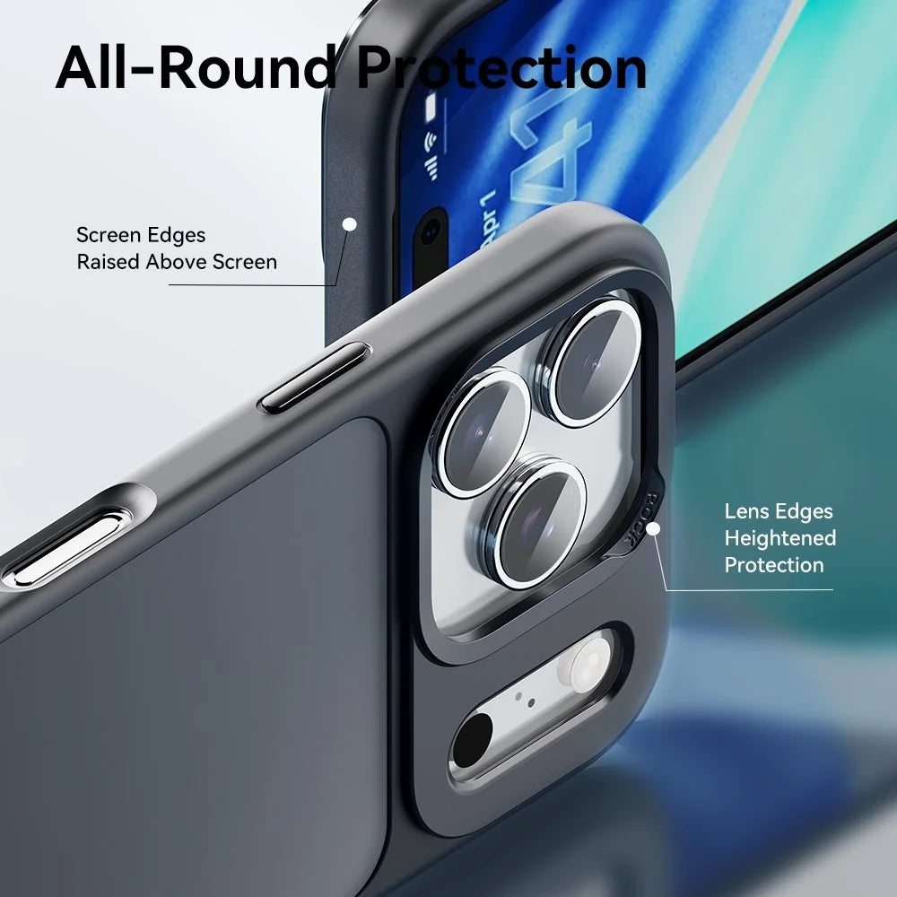 ROCK For iPhone 17 Pro Max Phone Case Skin-Touch PC+TPU Shockproof Back Cover - Black - 7