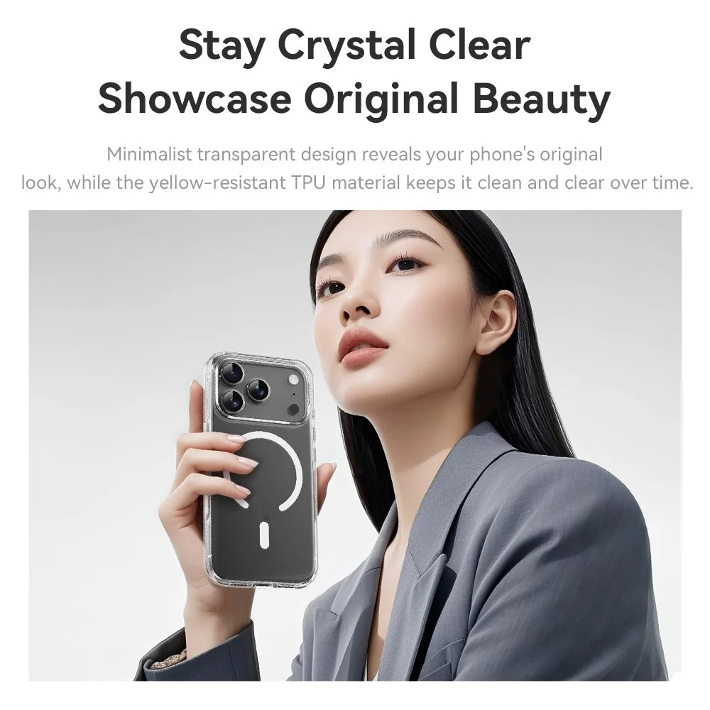 ROCK For iPhone 17 Pro Clear Phone Case Compatible with MagSafe PC + TPU Phone Cover - 3