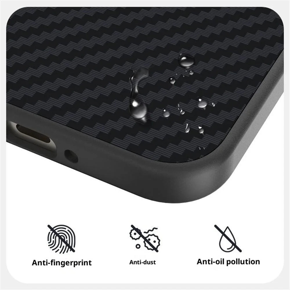 ABEEL For OnePlus 15 5G Magnetic Case Carbon Fiber Texture Back Cover - Black  /  Red - 4