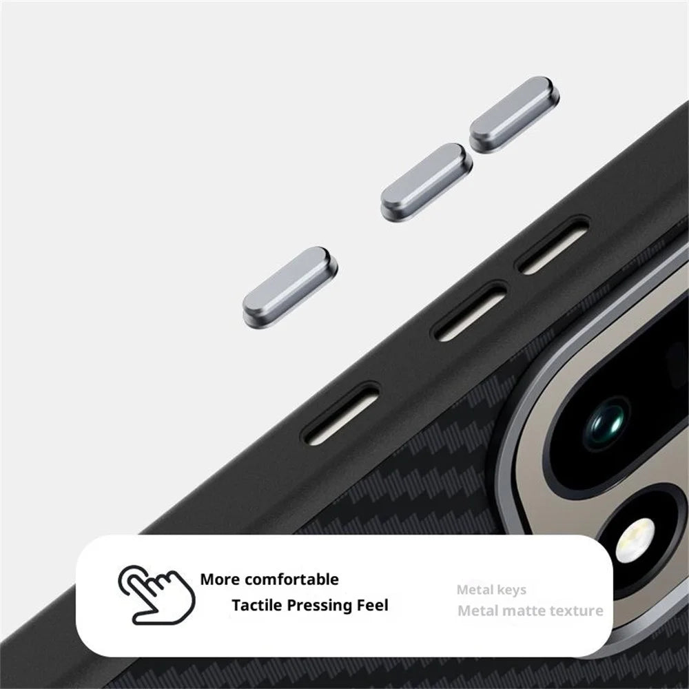 ABEEL For OnePlus 15 5G Magnetic Case Carbon Fiber Texture Back Cover - Black  /  Red - 5