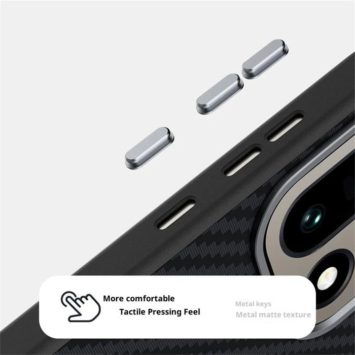 ABEEL For OnePlus 15 5G Magnetic Case Carbon Fiber Texture Back Cover - Black  /  Red - 5