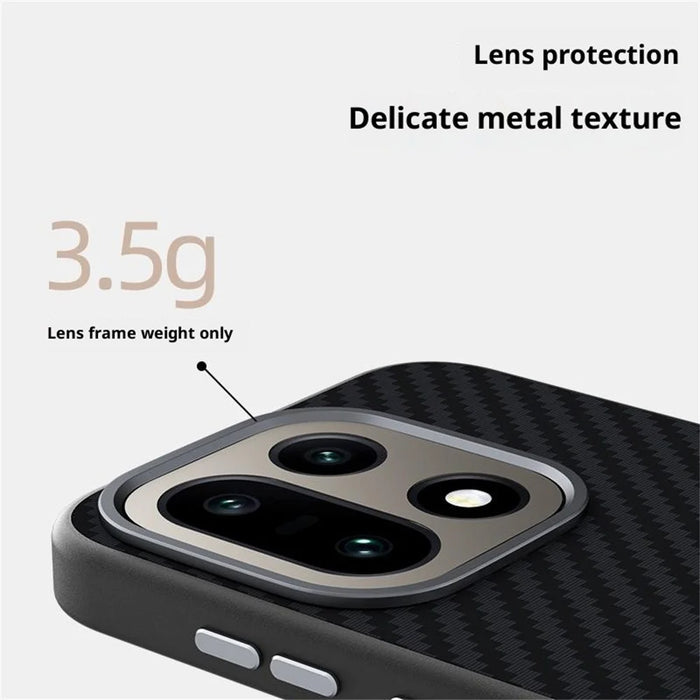ABEEL For OnePlus 15 5G Magnetic Case Carbon Fiber Texture Back Cover - Black  /  Red - 7
