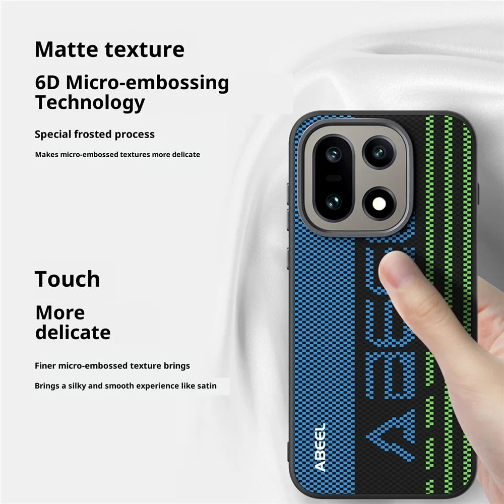ABEEL For OnePlus 15 5G Magnetic Case Micro-Embossing 6D Printed PC TPU Aluminum Alloy Leather Phone Cover - Outstanding No. 1 - 5