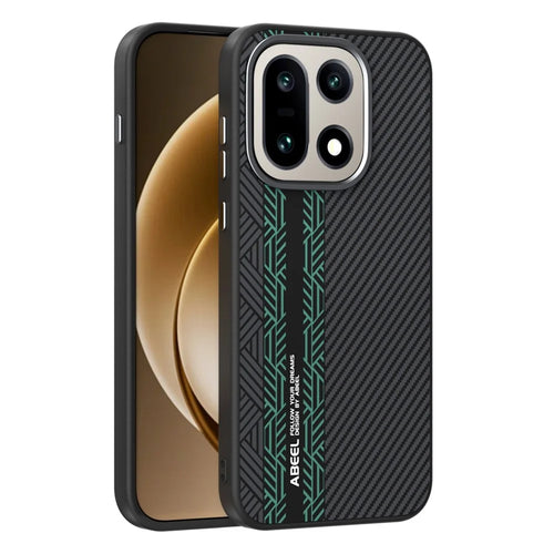 ABEEL For OnePlus 15 5G Magnetic Case PC + TPU + Aluminum Alloy + PU Leather Slim Phone Back Cover - Texture 2 - 1